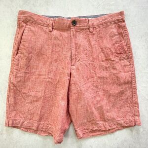 Banana Republic Shorts Mens 32 Red Flat Front 9" Chambray Short Chinos